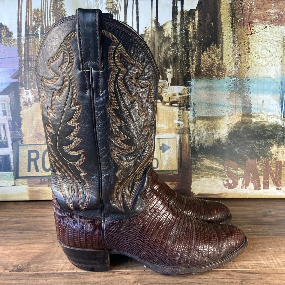 Justin lizard cowboy boots - Picture 2 of 7